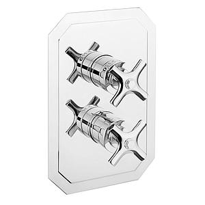 Crosswater Thermostatic Shower Valve With 2 Way Diverter Portrait - Chrome Crosshead