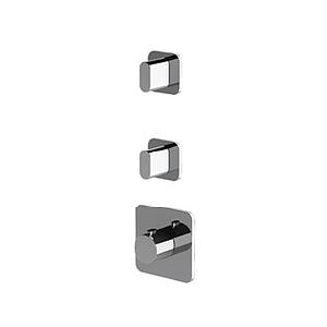 Bagno Design Urban 2 Outlet 3 Handle Wall Mounted Thermostatic Shower Mixer Valve Set Chrome