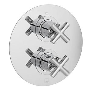 Vado Dx Elements 2 Outlet 2 Handle Concealed Thermostatic Valve Round Backplate Chrome