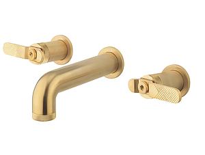 Crosswater Union Basin 3 Hole Wall Mounted Lever Brushed Brass