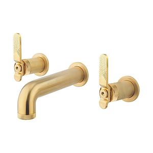 Crosswater Union Basin 3 Hole Wall Mounted Lever Brushed Brass