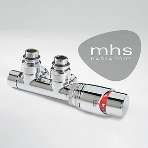 MHS Twin Valve Angled TRV Chrome