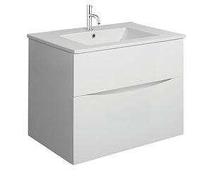 Crosswater Glide II Basin Ceramic 700 with Overflow White Gloss