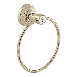 Booth & Co. Towel Ring Nickel & Crackled White