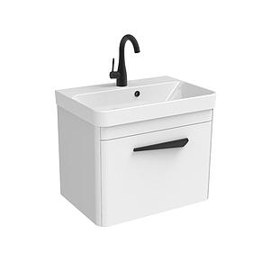 Saneux Hyde 55cm 1 Drawer Wall Mounted Unit - Matte White