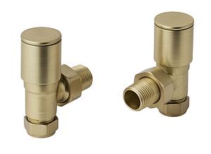 Just Taps Angled Radiator Valve Brushed Brass