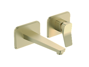 Just Taps Hix Single Lever Wall Mounted Basin Mixer Brushed Brass