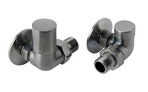 Just Taps Vos Corner Radiator Valve Brushed Black