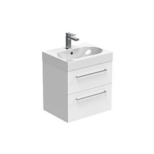 Saneux Austen 50cm 2 Drawer Wall Mounted Unit - Gloss White