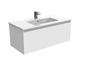 Saneux Uni 100cm 1 Drawer Wall Mounted Unit - Matte White