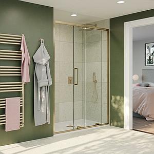 Crosswater Optix Sliding Door 1200 Brushed Brass