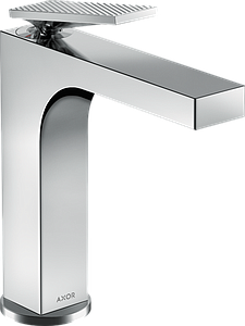 Axor Citterio Single Lever Basin Mixer 160 With Lever Handle And Pop-up Waste Set - Rhombic Cut Chrome