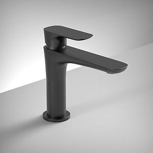 Ava Purity Deck Mounted Basin Mixer Monobloc - Brushed Black