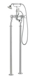 Just Taps Grosvenor Cross Freestanding Bath Shower Mixer With Kit Chrome