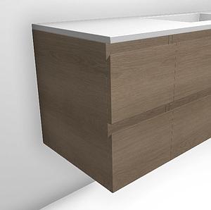 Faeber Mode 300mm 2 Drawer Side Vanity Unit Pale Oak