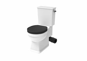 Saneux Sofia Close Coupled Right Hand Soil Exit Pan - Wels Approved - Rimless