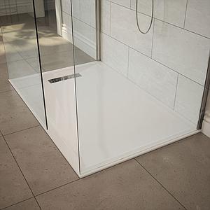 London Showers  Linear 1400 x 800mm Tray & Waste - White