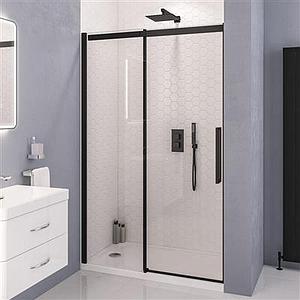 Eastbrook Corniche 2000x1000 8mm Semi-frameless Sliding Door Matt Black