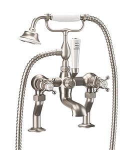 Crosswater Belgravia Crosshead Bath Shower Mixer Brushed Nickel