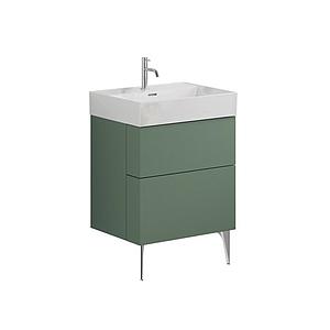 Crosswater Avenue Two Drawer Wall Hung Vanity 600mm Sage Green