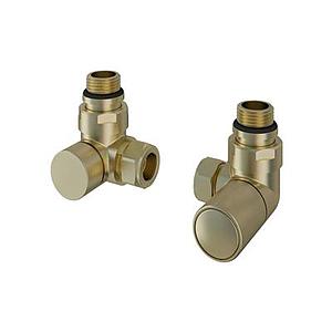 Eastbrook Corner Radiator Valves (pair) Brushed Brass