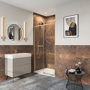 Crosswater Asura 8mm Sliding Door 1100 Brushed Brass