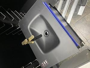 Crosswater Glide Ii Glass Black 700mm Basin W/ Ava Purity Basin Mixer - Ex Display