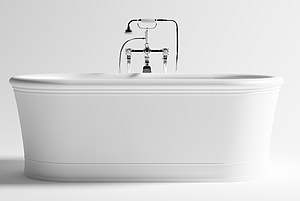 StoneKAST Heritage Freestanding Bath 1700 x 835mm Matt White (Waste Included)