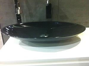 Stonekast Uni Countertop Basin Gloss Black 630x375mm