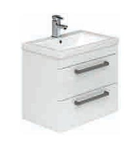 Cubico Nala 800mm Wall Hung 2 Drawer Vanity Unit Gloss White