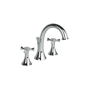 Cifial Brookhaven Cross 3 Hole Deck Mounted Basin Mixer Tap Set Chrome